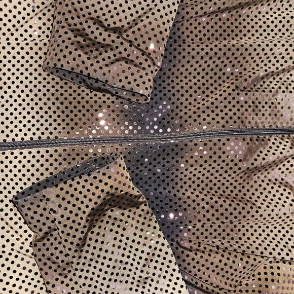 Joseph Ribkoff Tan and Brown Sequin Bomber Jacket - Picture 5 of 6